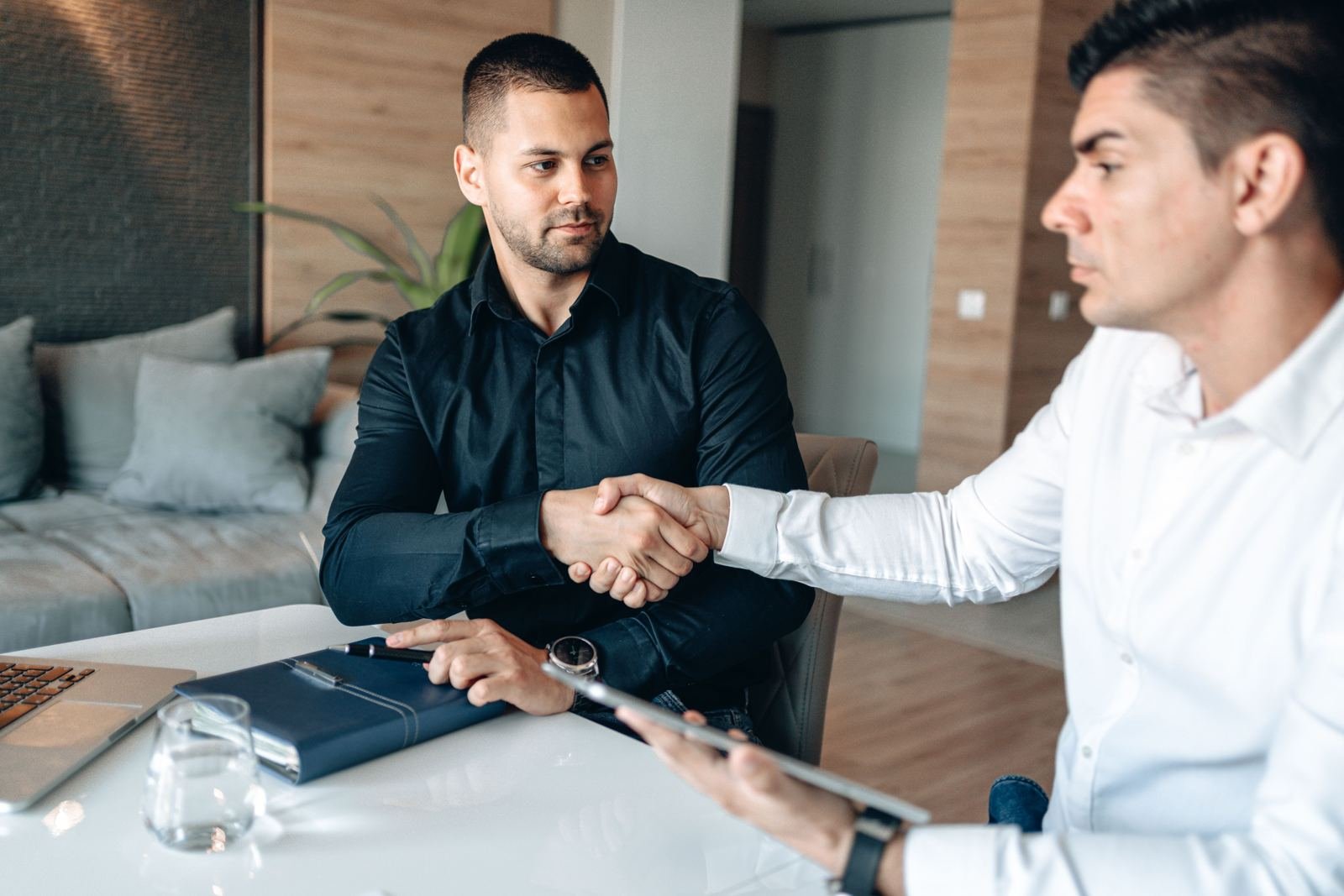 Business partners shaking hands